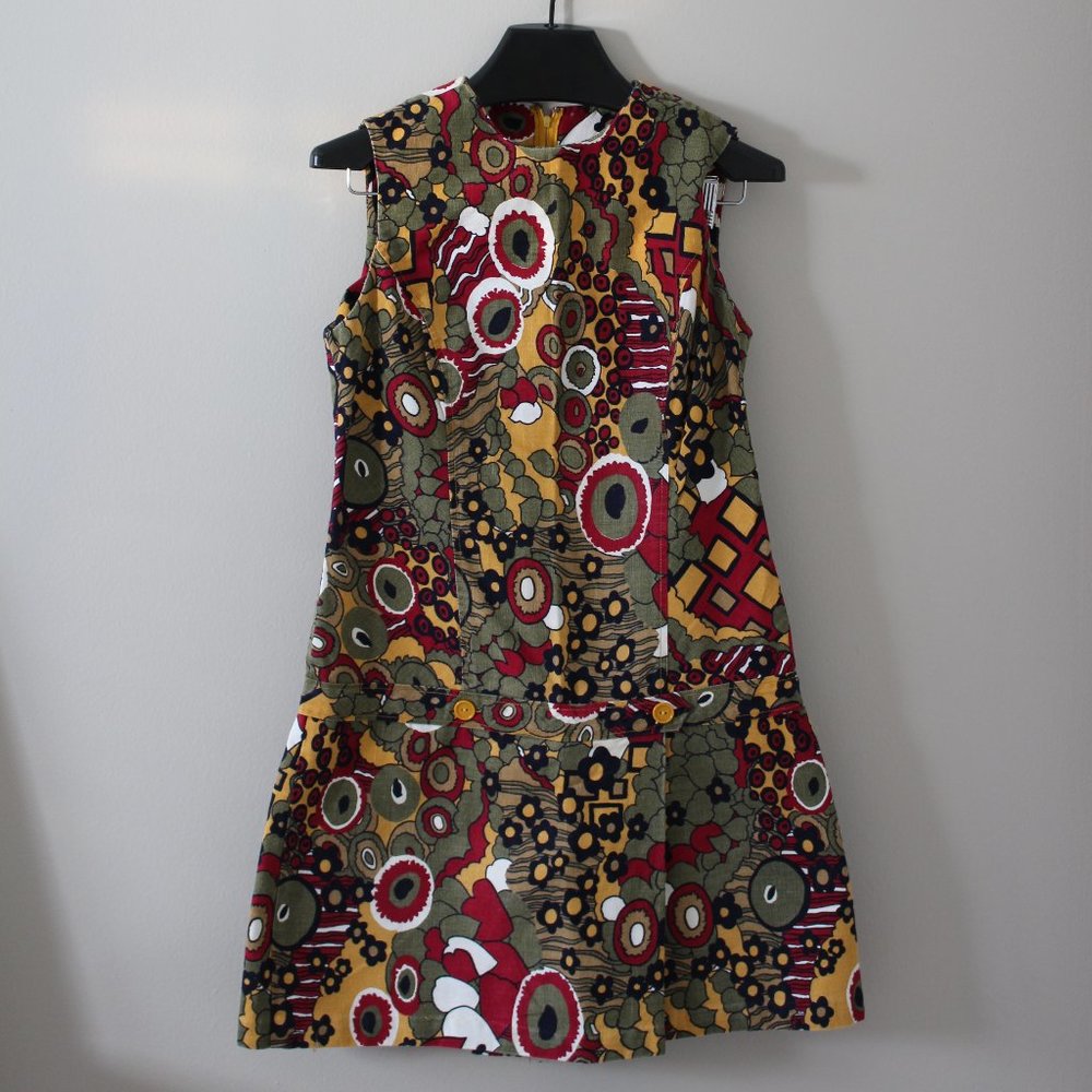 Vintage Abstract Pattern Skort Romper